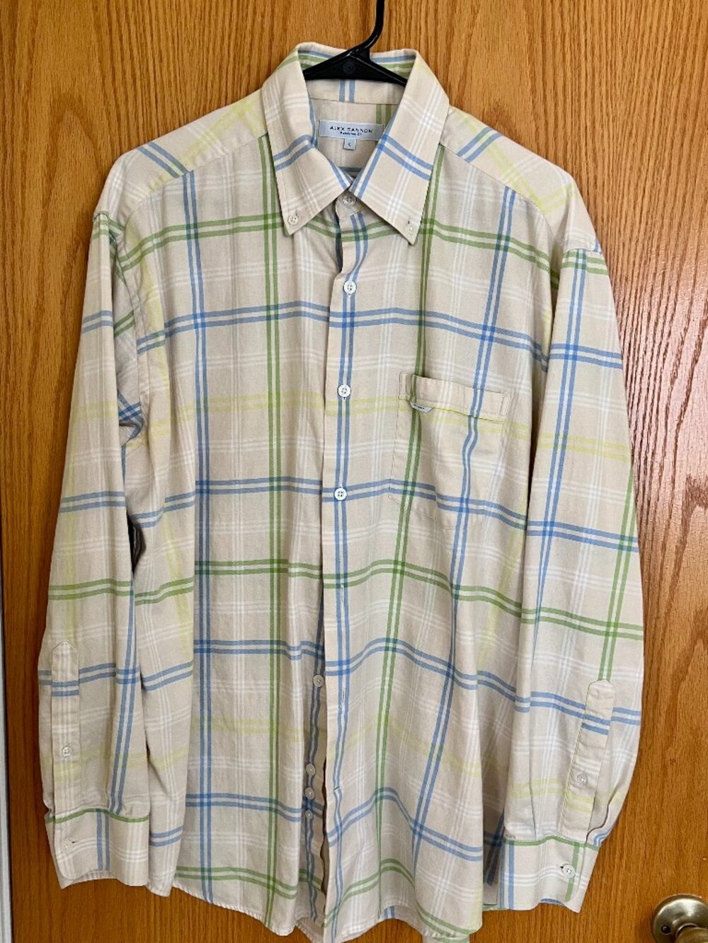 Mens Alex Cannon Plaid Long Sleeve Shirt
